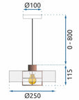 Lampa Wisząca APP1246-1CP Czarny-Różowe Złoto 6