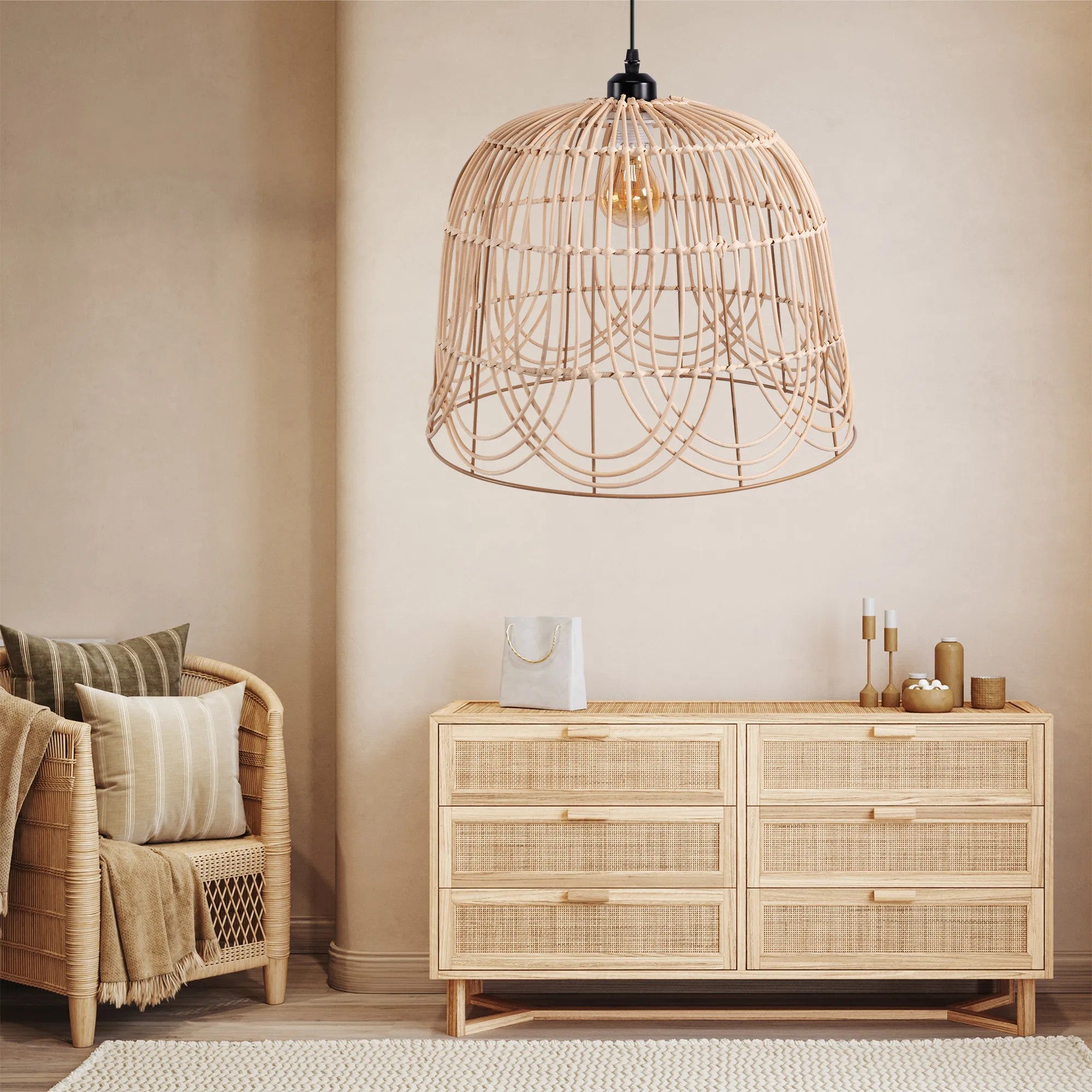 LAMPA SUFITOWA WISZĄCA NATURAL BOHO APP1352-1CP 40 Cm 6