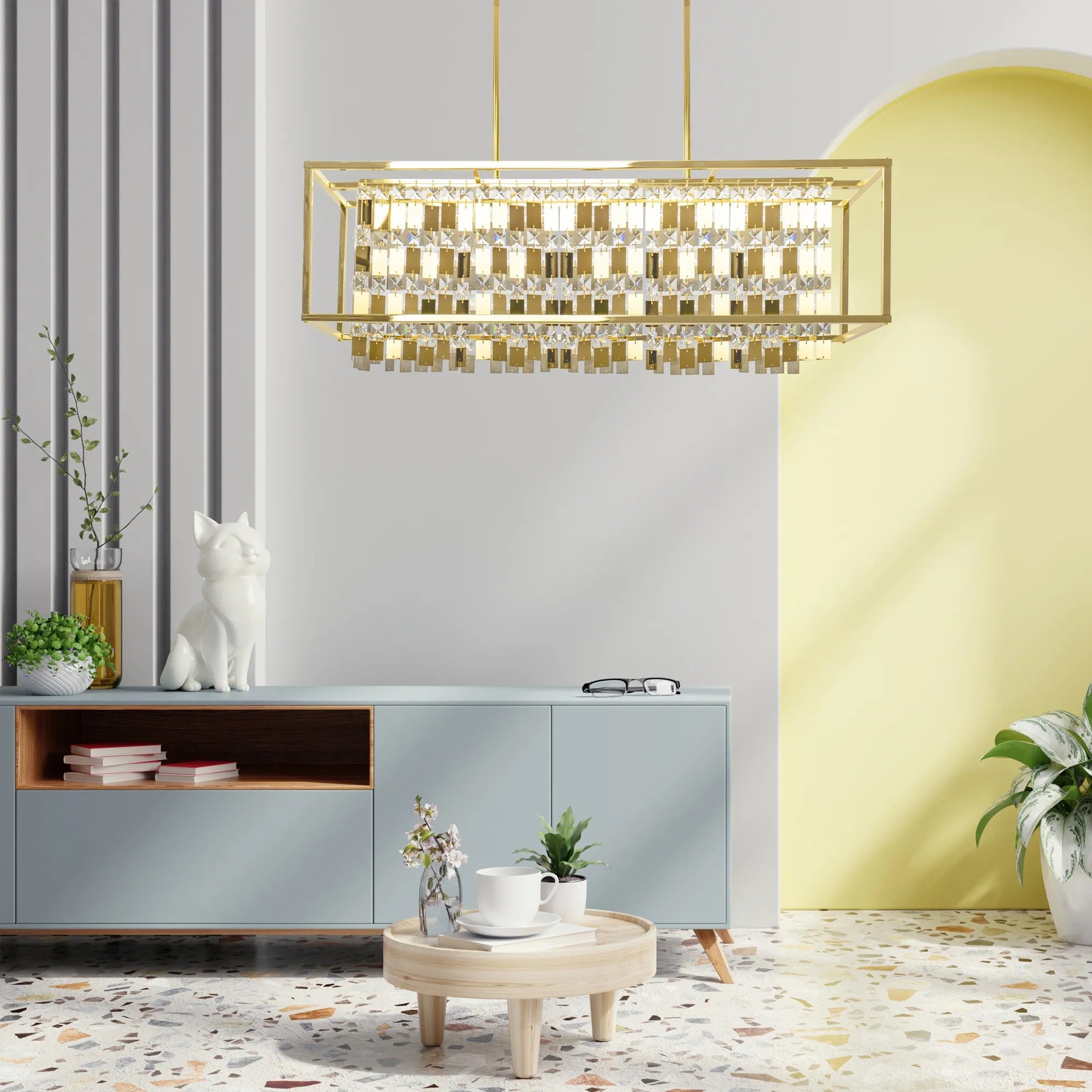 LAMPA KRYSZTAŁOWA WISZĄCA APP1113-4CP ZŁOTA 6