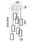 LAMPA SUFITOWA WISZĄCA LED LHJ089-7CP CZARNA 6