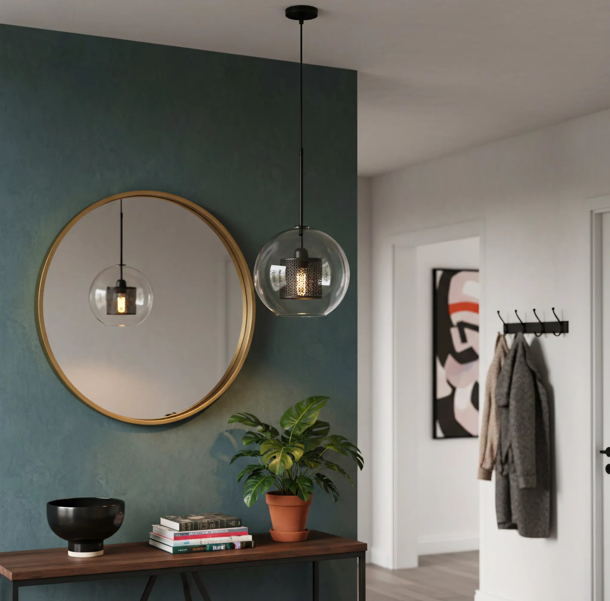 Lampa Wisząca Szklana Loft APP557-1CP 20cm Czarna 6