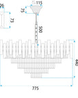 Lampa Wisząca Z Kryształami G053-CP 80CM Złota 6