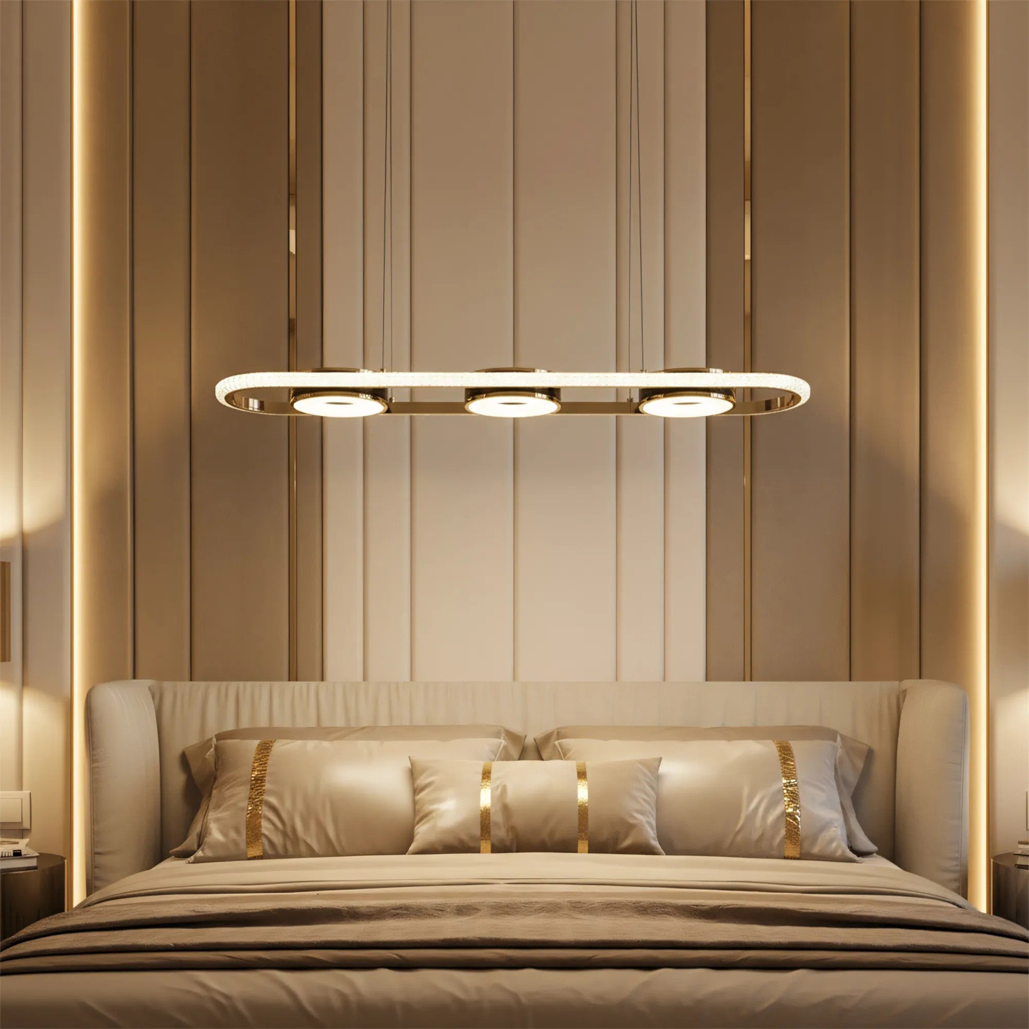 LAMPA SUFITOWA WISZĄCA LED G135-CP Złota 6