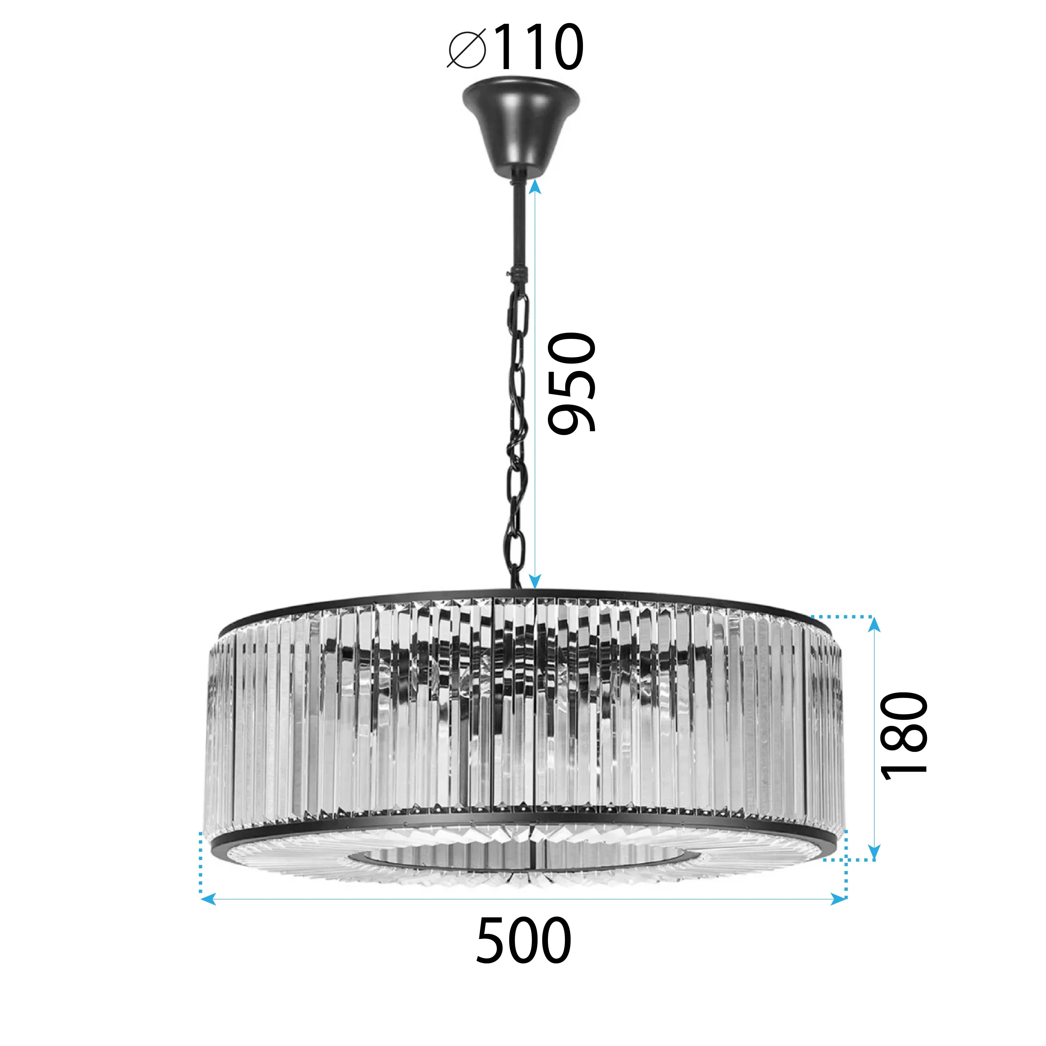 Lampa Kryształowa Wisząca APP1651-6CP Black 6
