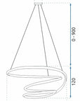 Lampa Sufitowa Nowoczesna LED G080-1CP Złota 6