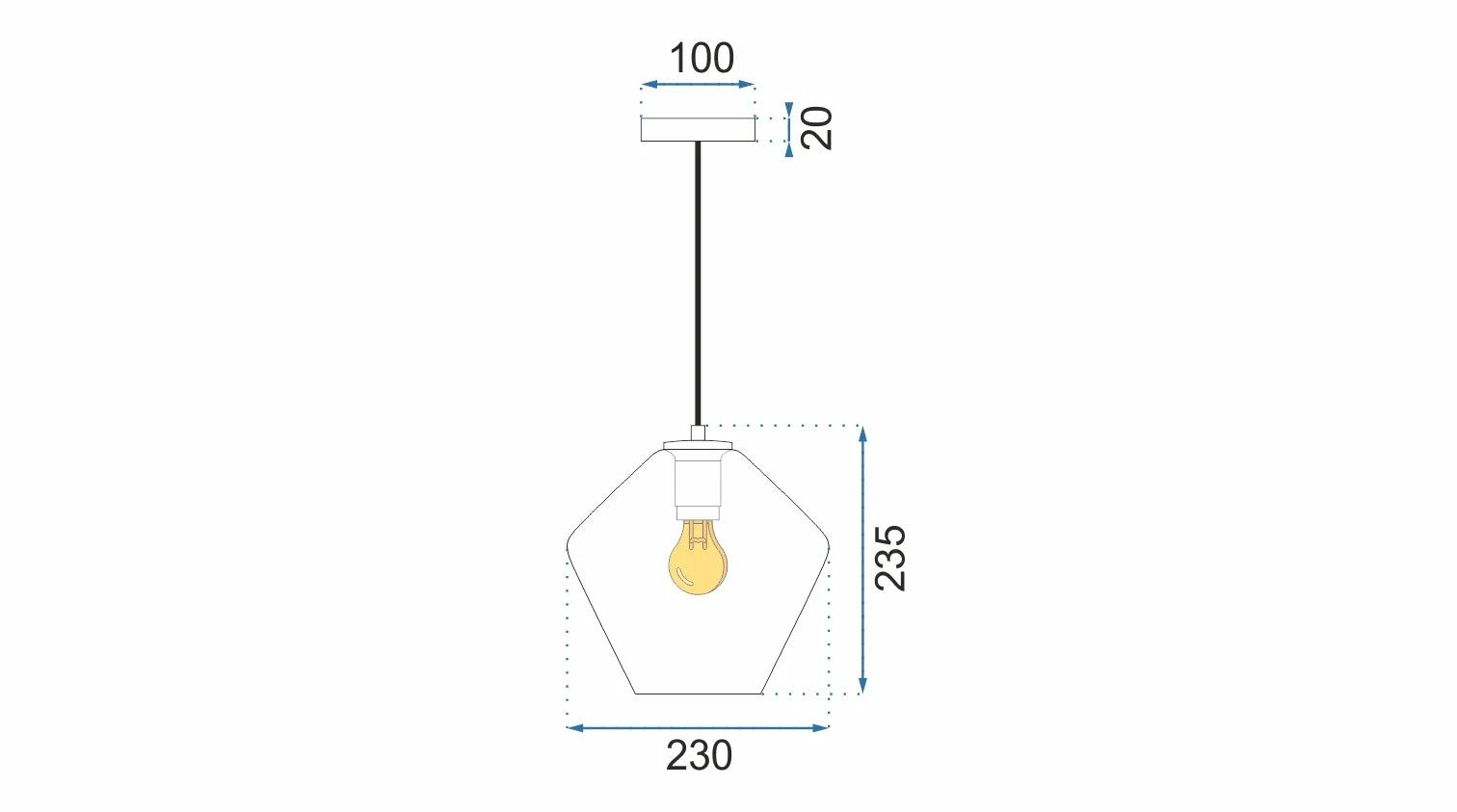 Lampa Sufitowa Szklana APP440-1CP Transparent 6