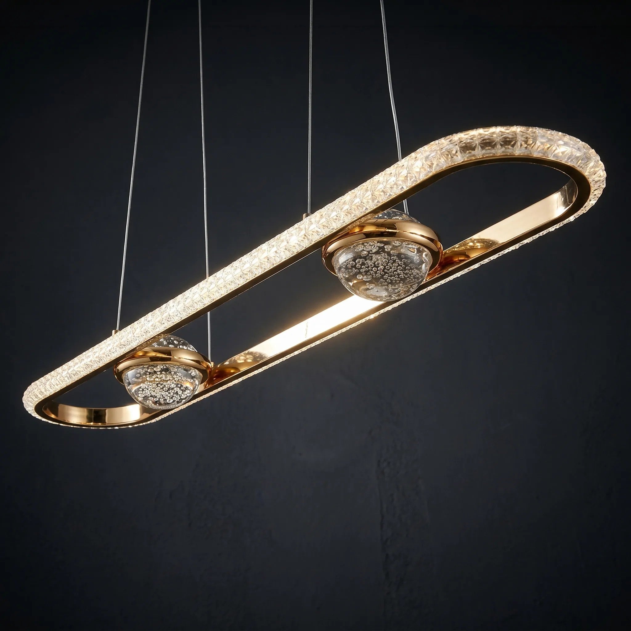 LAMPA SUFITOWA WISZĄCA LED G159-CP ZŁOTA 6
