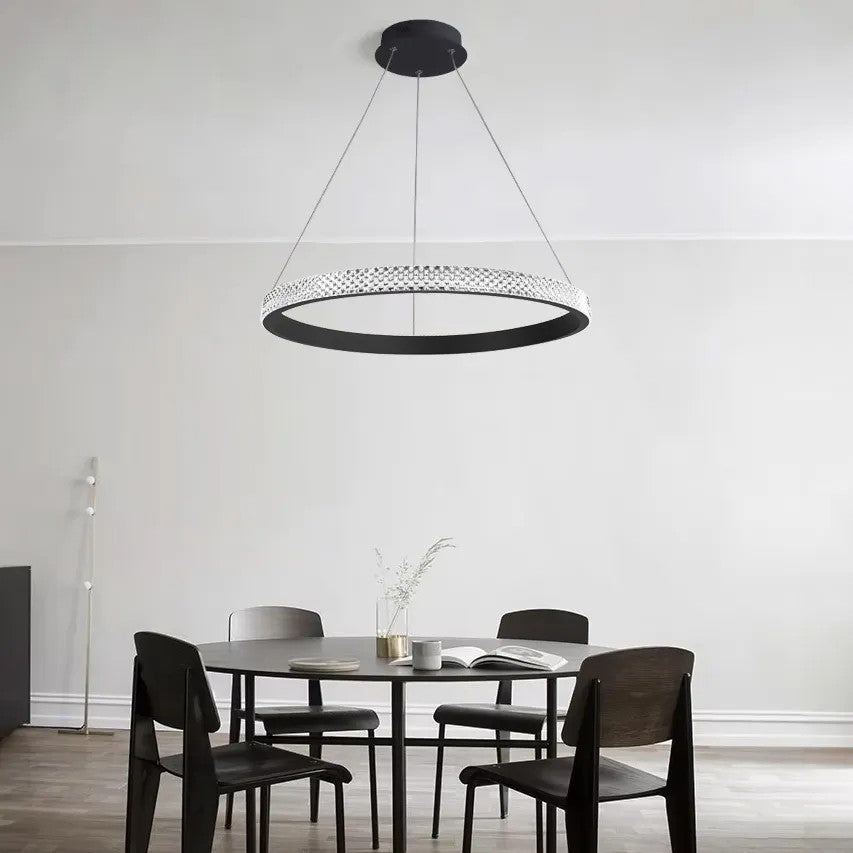 LAMPA SUFITOWA WISZĄCA LED APP1512-CP Black 6