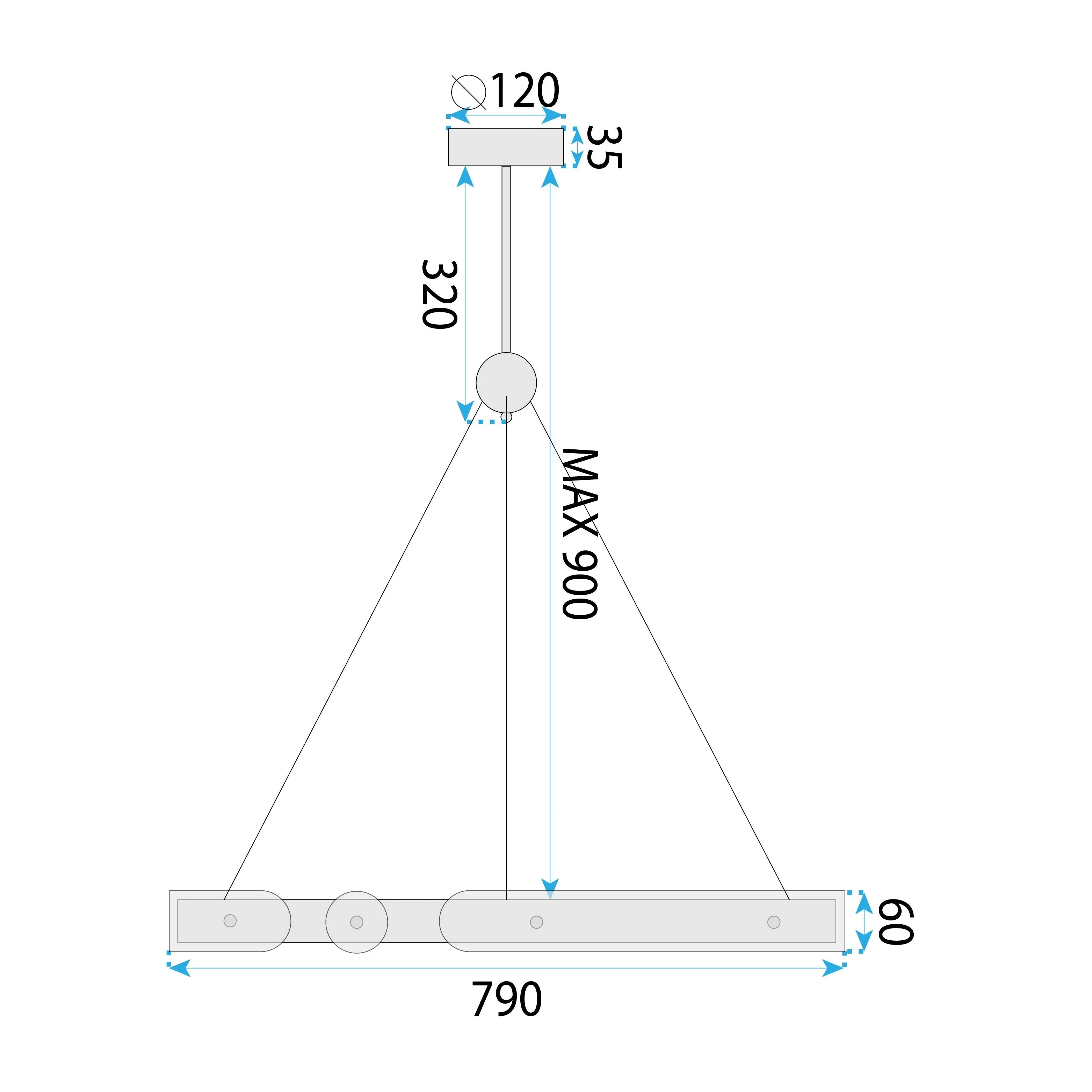 Lampa Wisząca LED APP1549-CP + Pilot 6