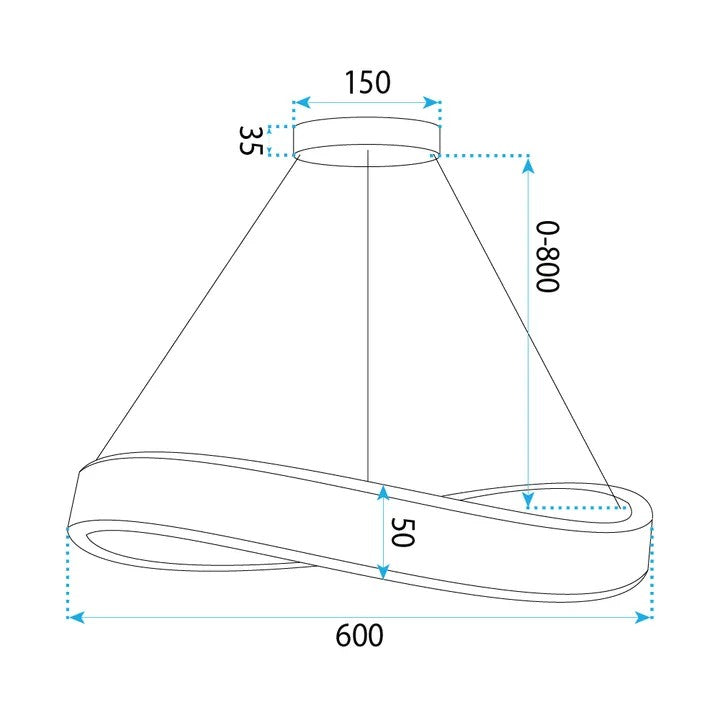 LAMPA SUFITOWA WISZĄCA SWE066-CP 60cm ZŁOTA 6