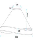 LAMPA SUFITOWA WISZĄCA SWE066-CP 60cm ZŁOTA 6