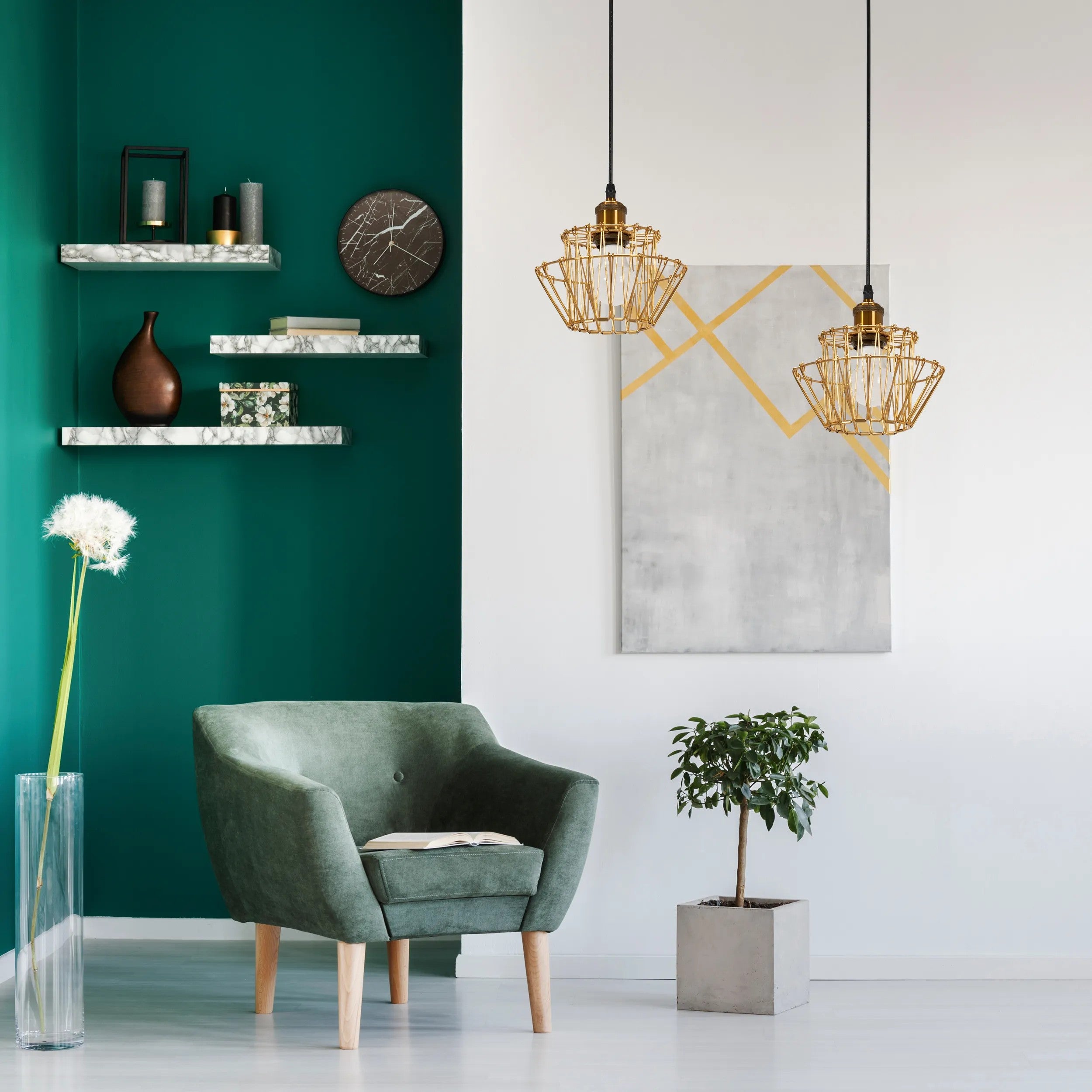 Lampa Sufitowa Wisząca APP942-1CP Set 36cm Złota 6