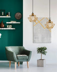 Lampa Sufitowa Wisząca APP942-1CP Set 36cm Złota 6