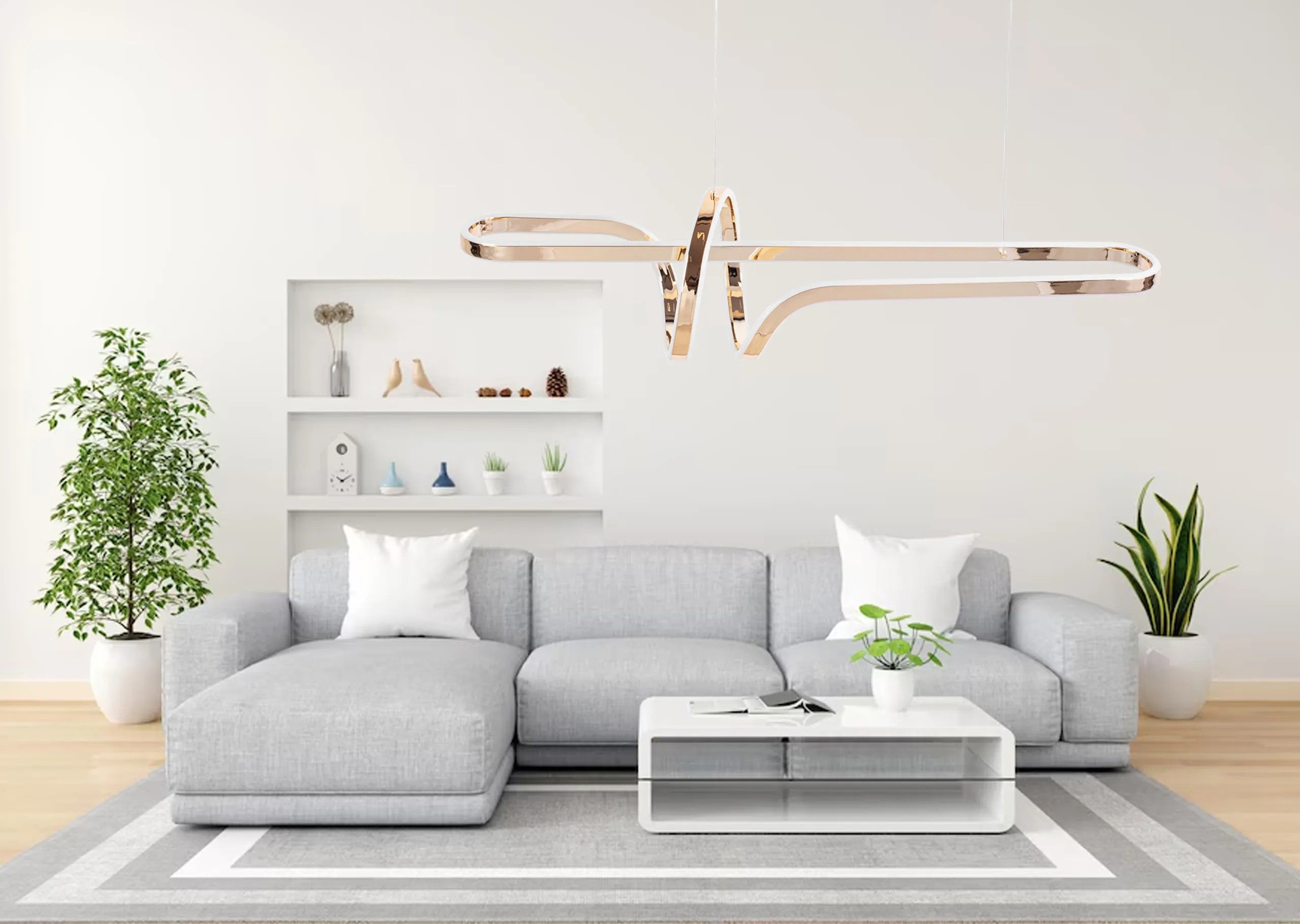 LAMPA WISZĄCA LED G039-CP Złota 6