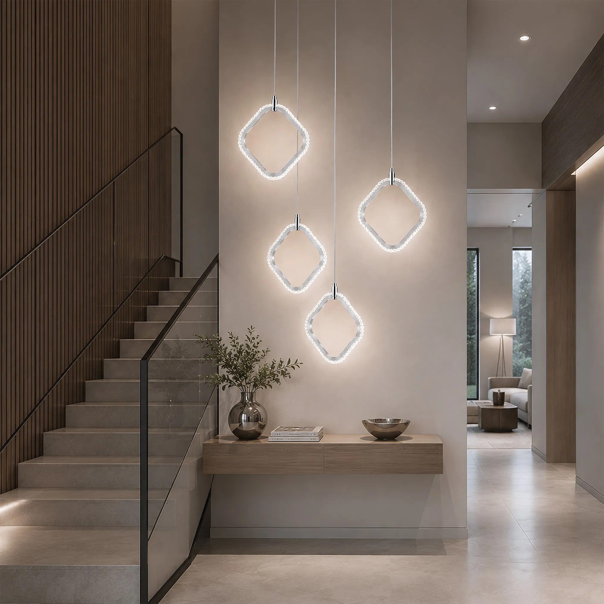 Lampa Sufitowa Wisząca LED LHJ127-W Chrom 6
