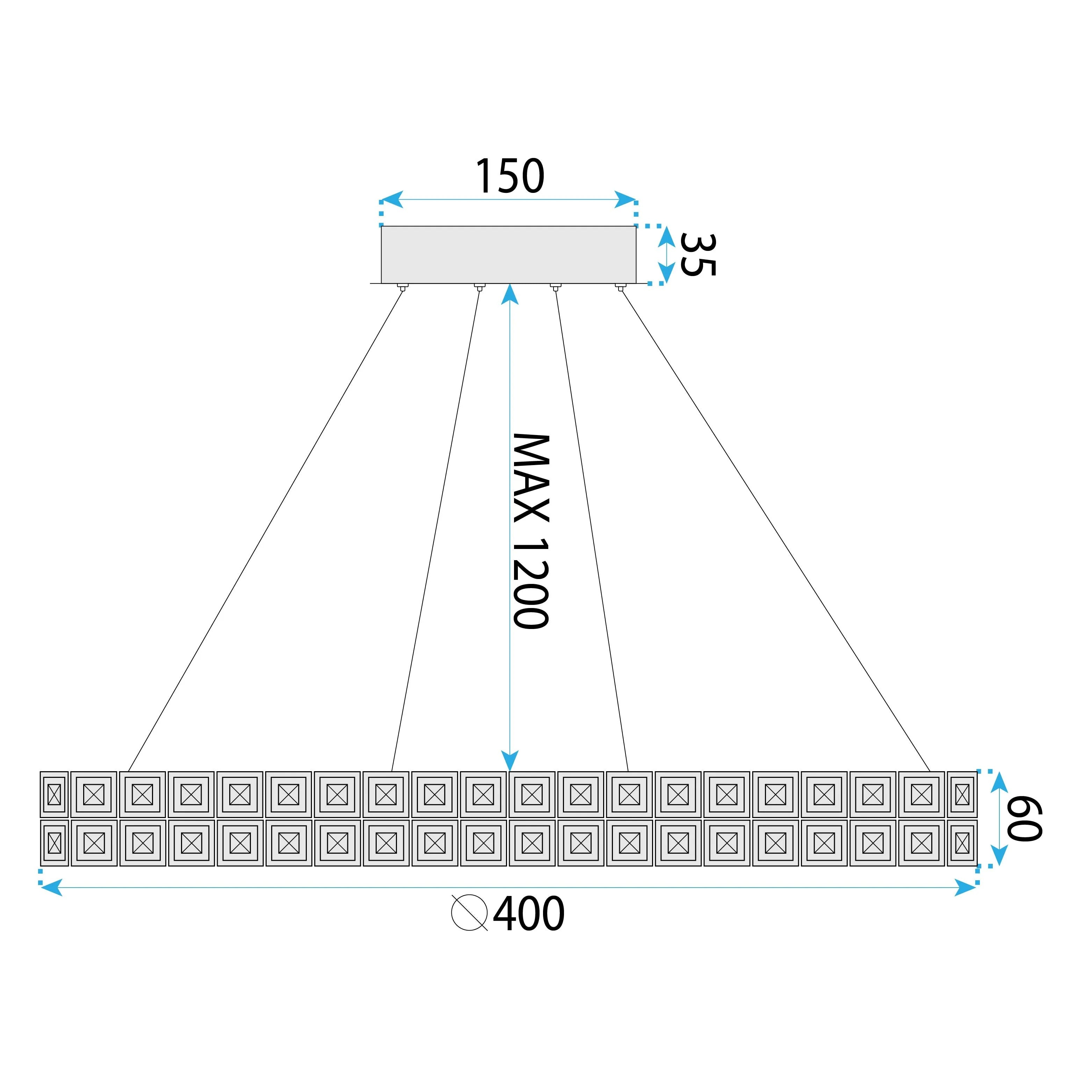 LAMPA WISZĄCA LED MS004-CP 40cm Chrom 6