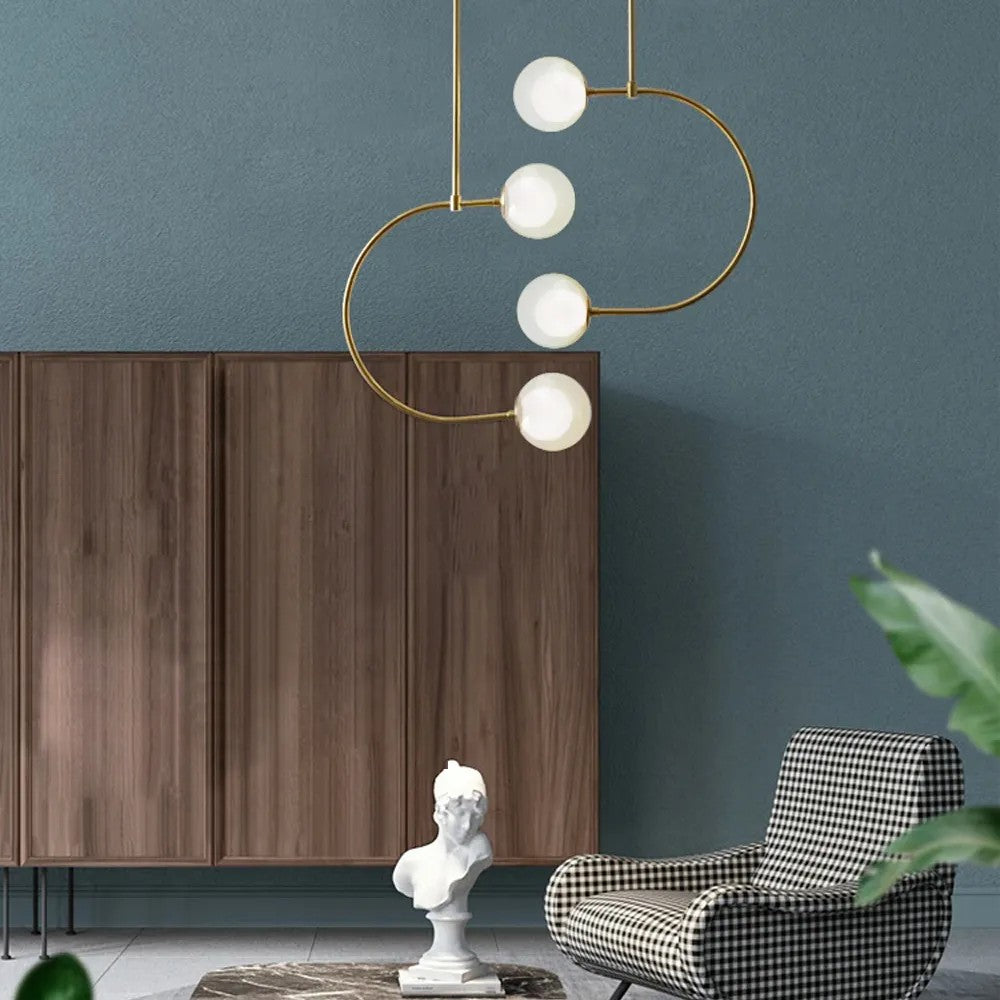 Lampa Wisząca Szklane Kule APP639-4CP Złota 6