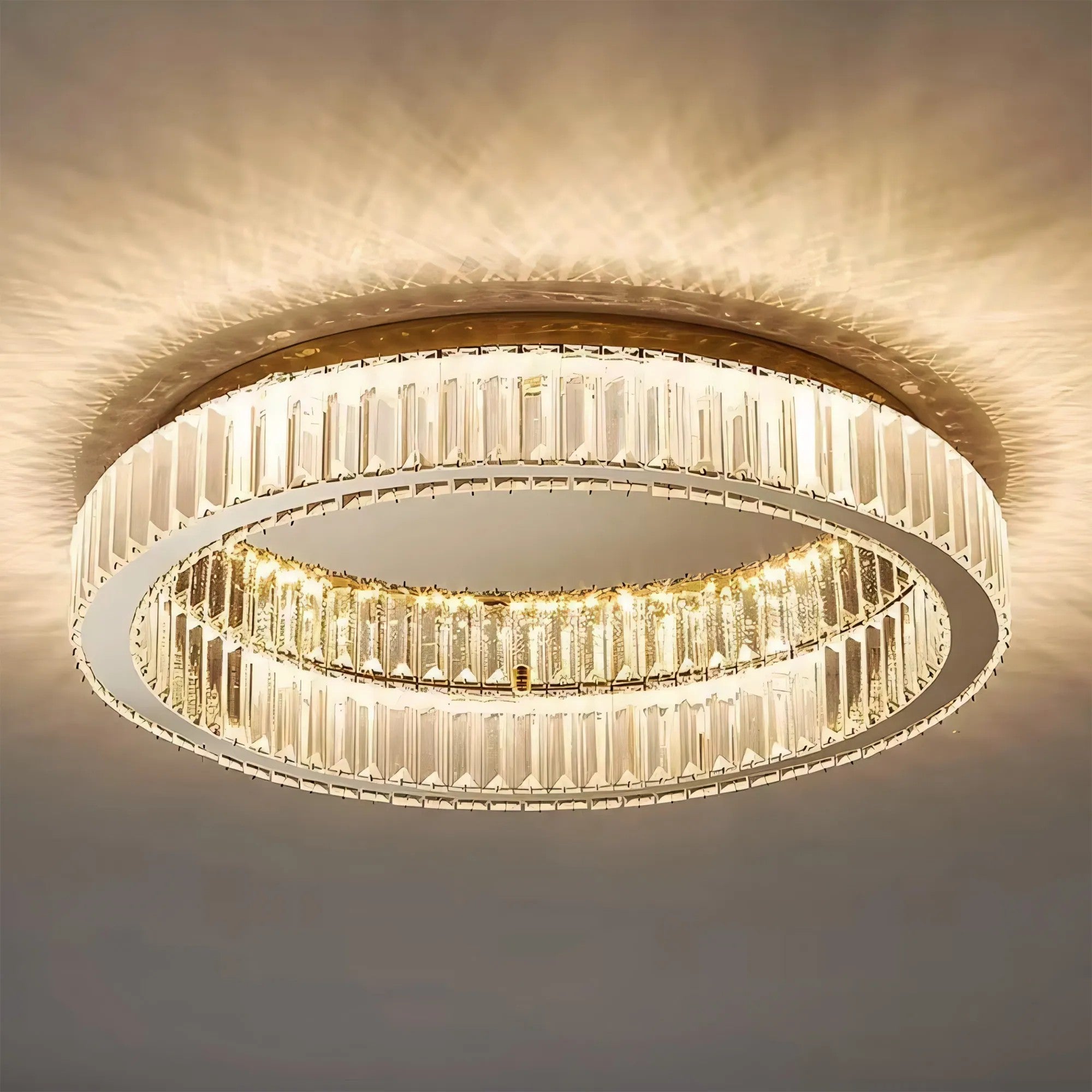 LAMPA KRYSZTAŁOWA PLAFON APP1722-C 50cm ZŁOTA SZCZOTKOWANA 6