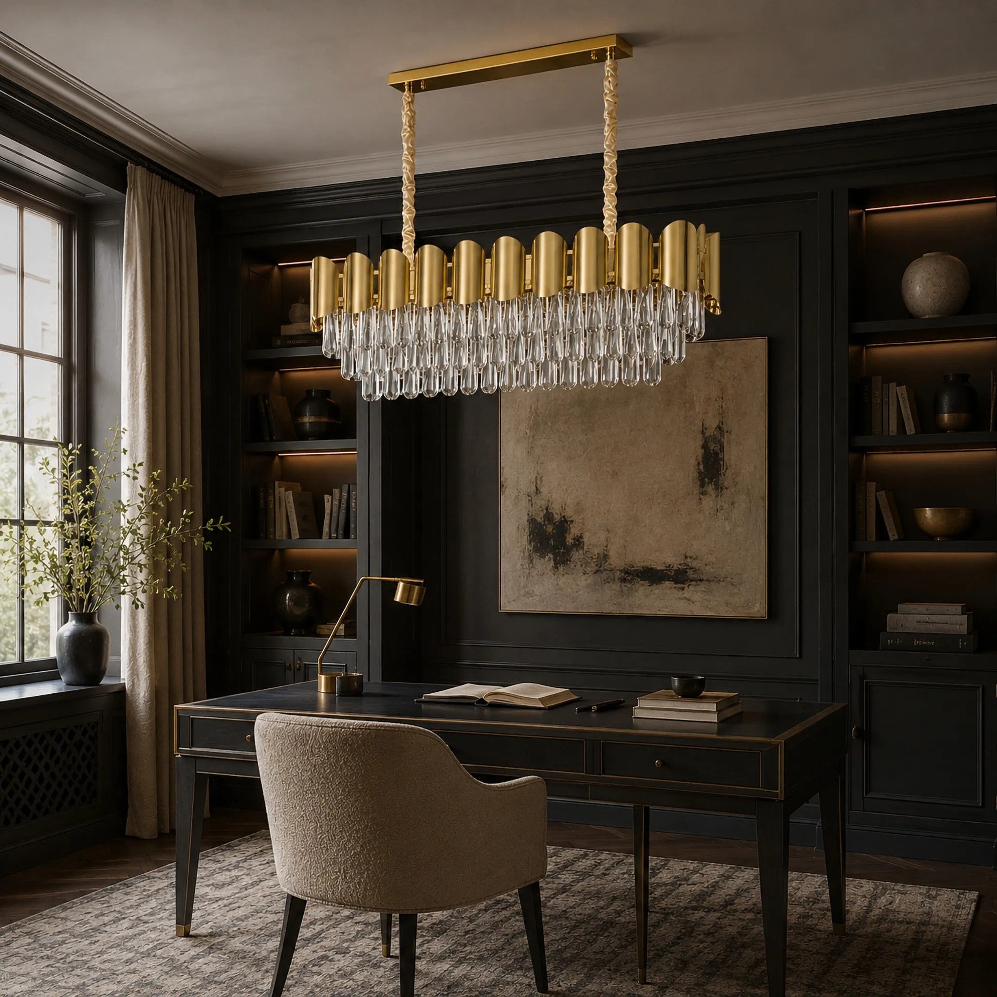 Lampa Wisząca Z Kryształami SWE101-CP Złota 6
