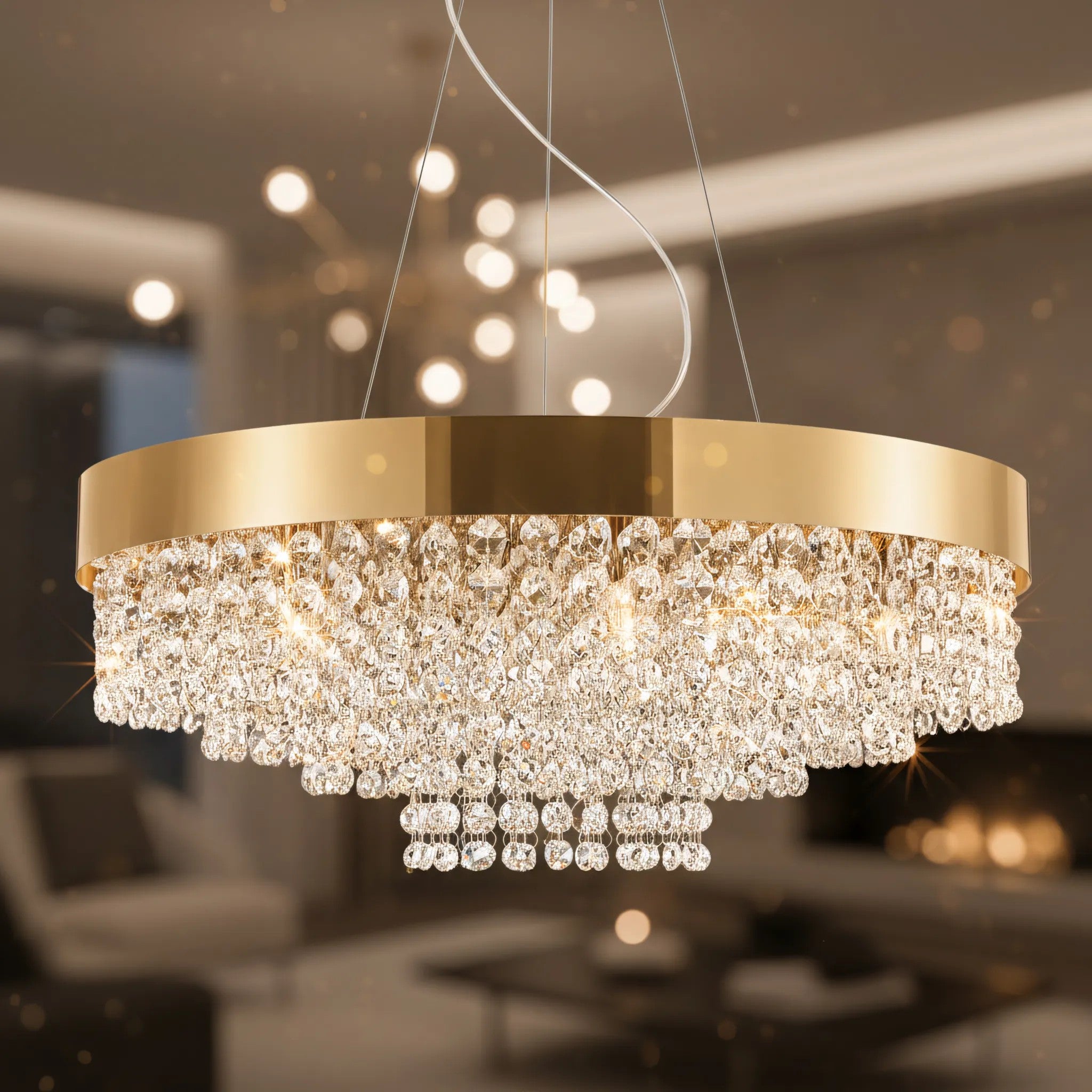 Lampa Sufitowa Wisząca APP1787-16CP 60 Cm Złota 6