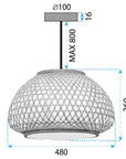 LAMPA SUFITOWA WISZĄCA BOHO APP1649-1CP 6