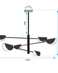 LAMPA SUFITOWA WISZĄCA APP1261-6CP BLACK 6