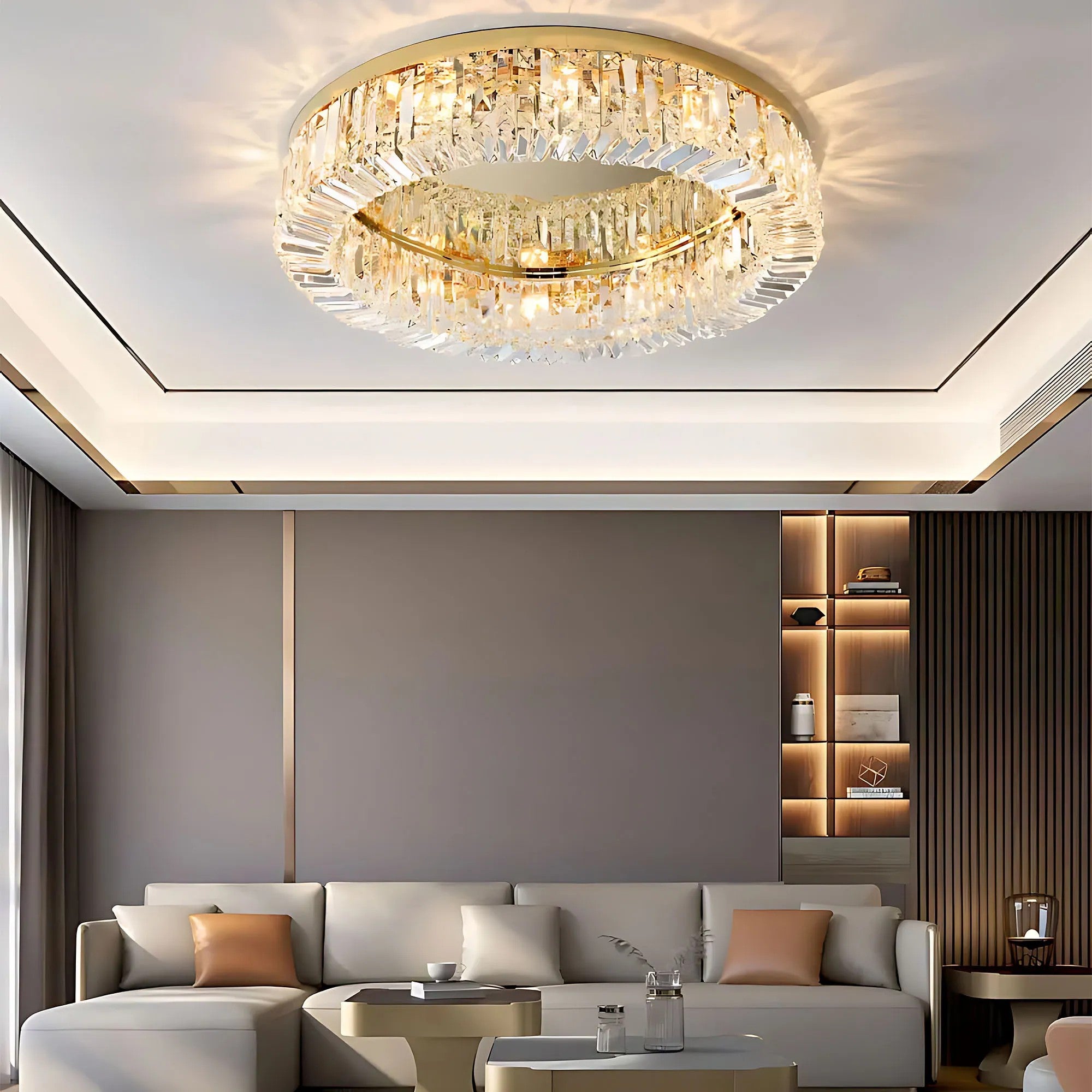 LAMPA KRYSZTAŁOWA PLAFON APP1728-6C 50 Cm ZŁOTA 6