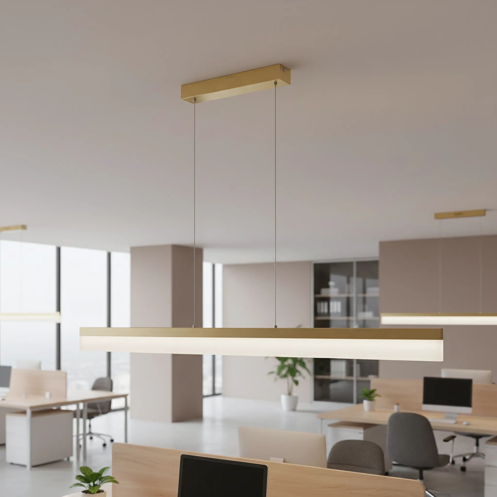 Lampa Wisząca LED APP1694-CP 120 Cm Złota Szczotkowana 6