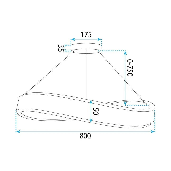 LAMPA SUFITOWA WISZĄCA SWE069-CP 80cm ZŁOTA SZCZOTKOWANA 6