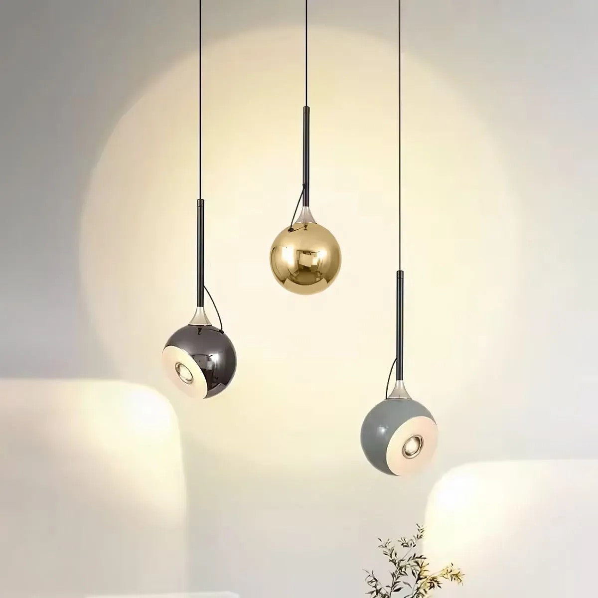LAMPA SUFITOWA WISZĄCA LED G086-1CP Złota 6