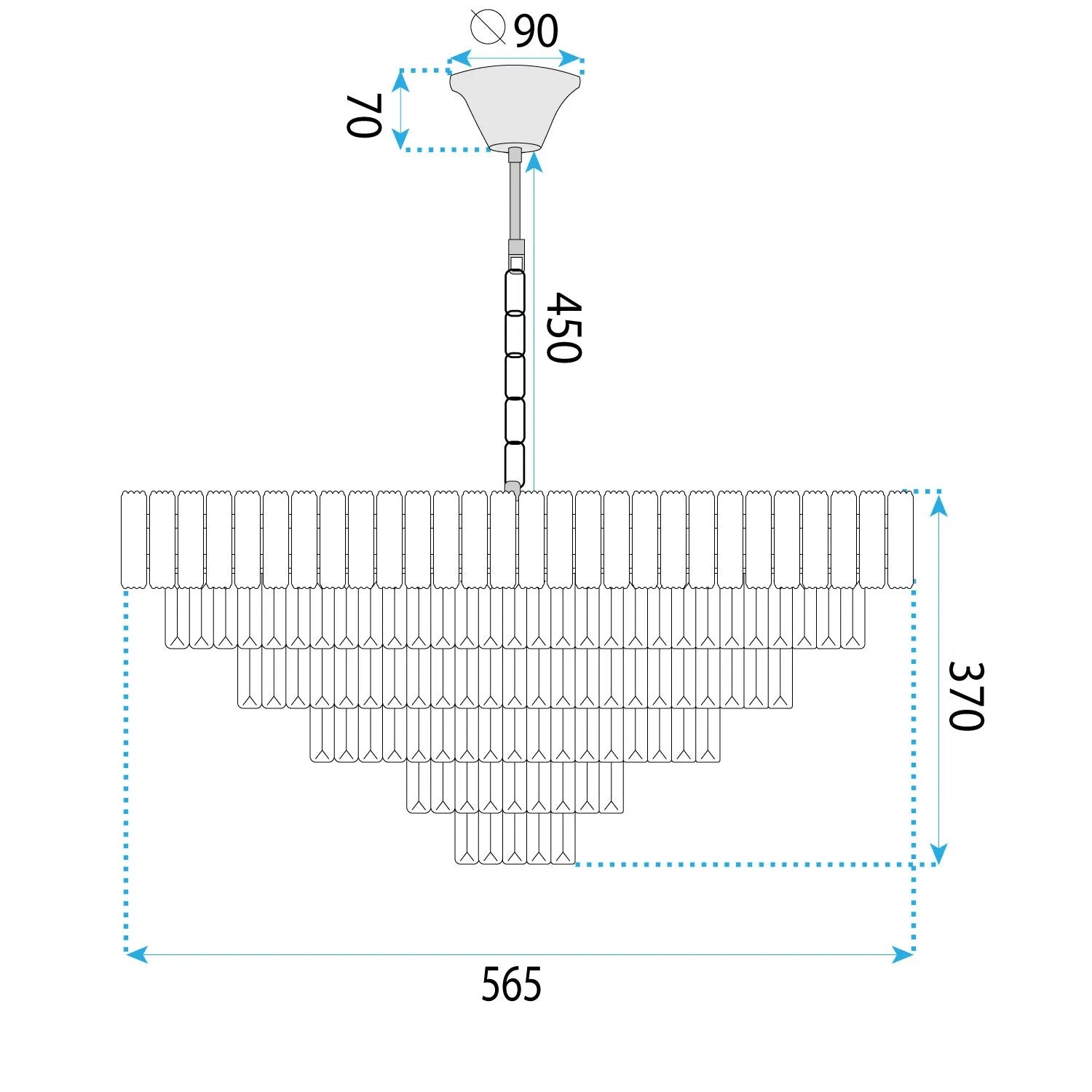 Lampa Wisząca Z Kryształami G058-CP 60CM ZŁOTA 6