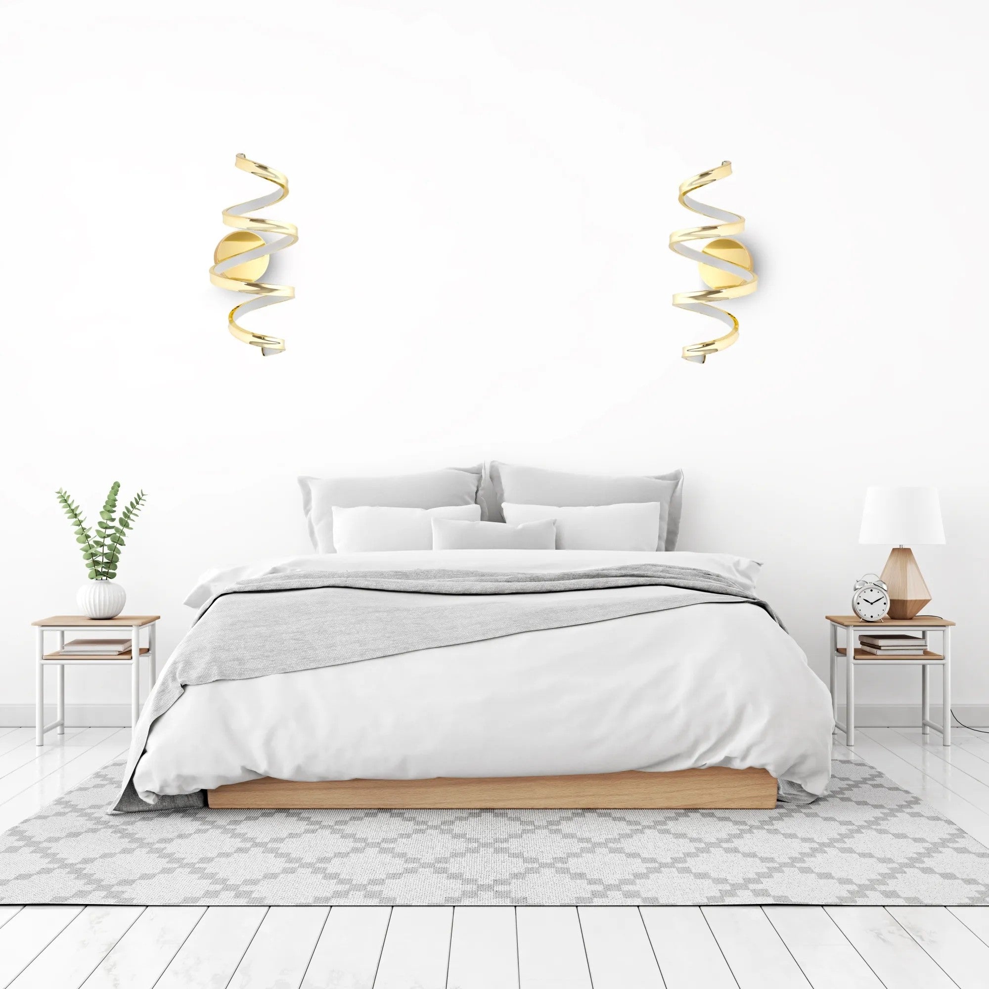 LAMPA ŚCIENNA KINKIET LED SPRING APP827-W Złota 6