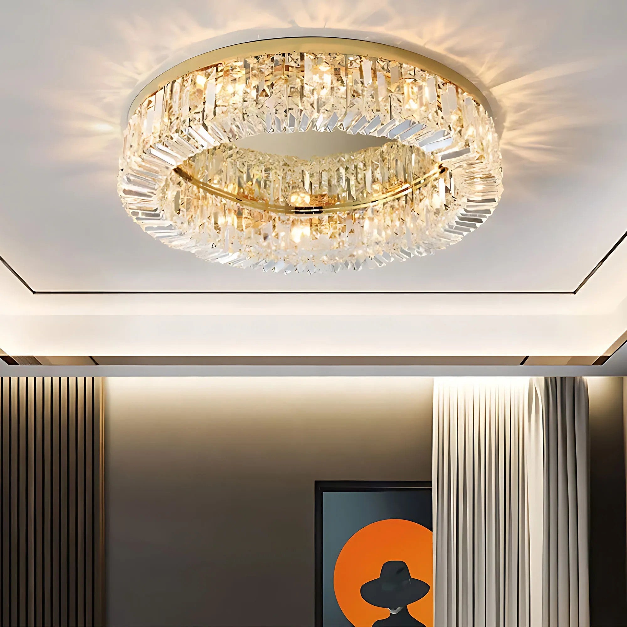 LAMPA KRYSZTAŁOWA PLAFON APP1729-8C 60 Cm ZŁOTA 6
