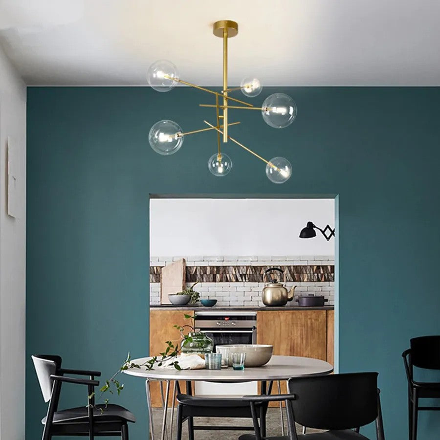 Lampa Wisząca Szklane Kule 6 Szt APP919-6CP Złota 6