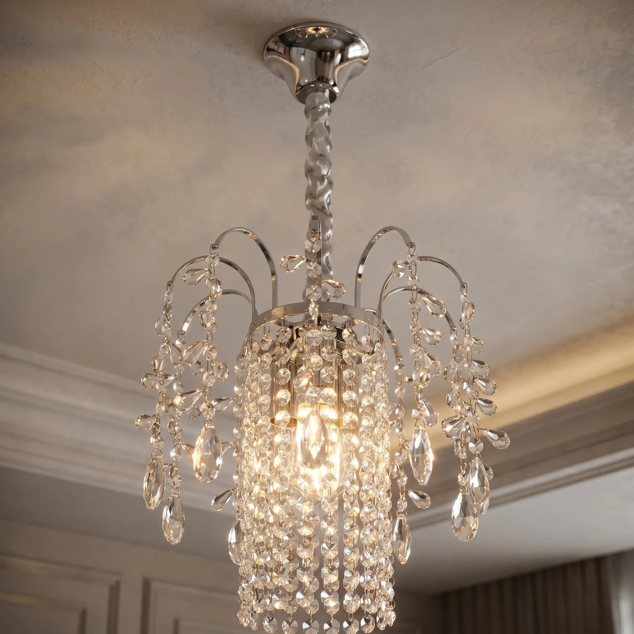 Lampa Wisząca Z Kryształami SWE089-CP 30cm Chrom 6