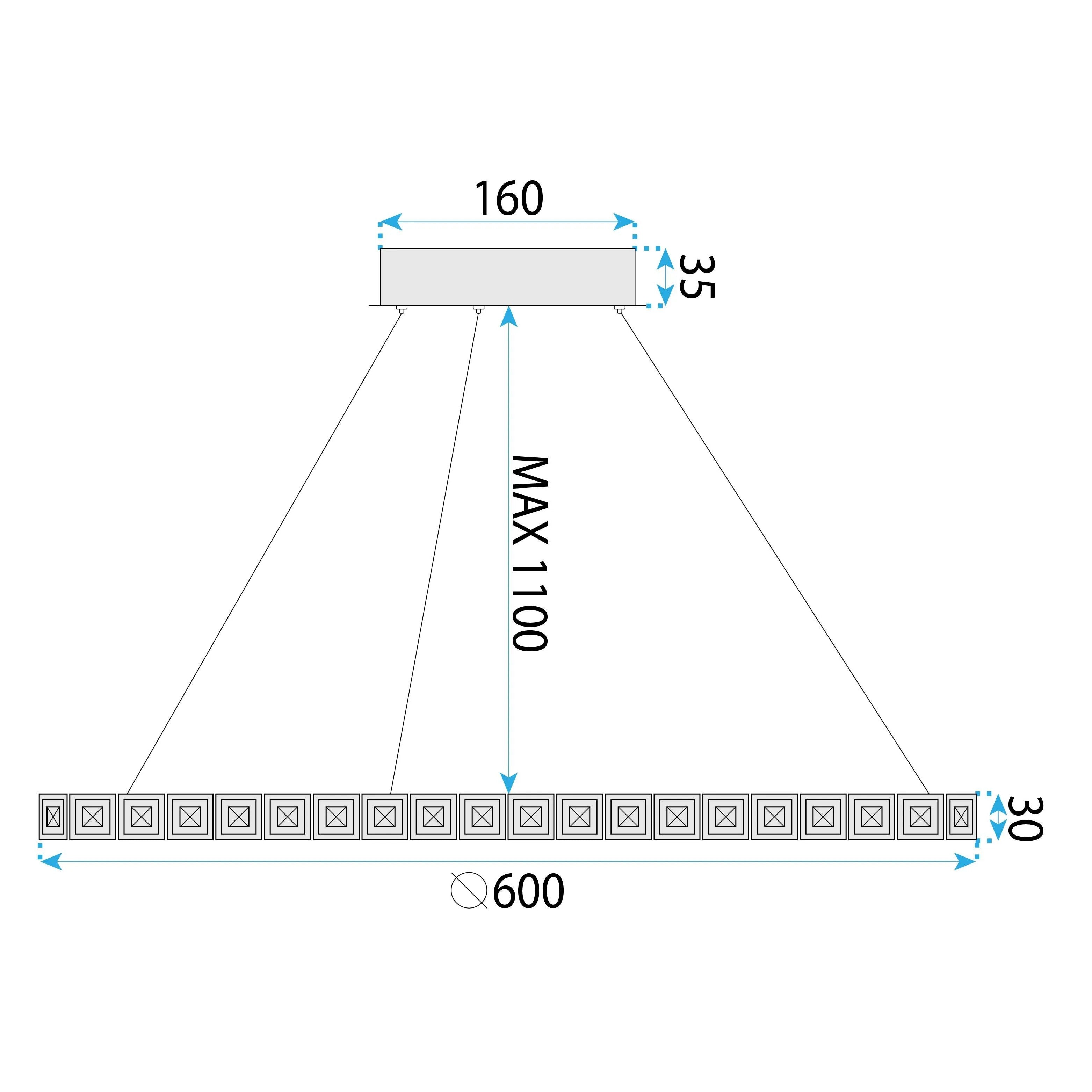 LAMPA WISZĄCA LED MS009-CP Jasne Różowe Złoto 59cm 6