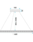 LAMPA WISZĄCA LED MS009-CP Jasne Różowe Złoto 59cm 6