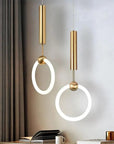 LAMPA WISZĄCA LED LHJ059-1CP Złota Szczotkowana 6