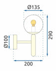 LAMPA ŚCIENNA KINKIET APP894-1W Złota 6