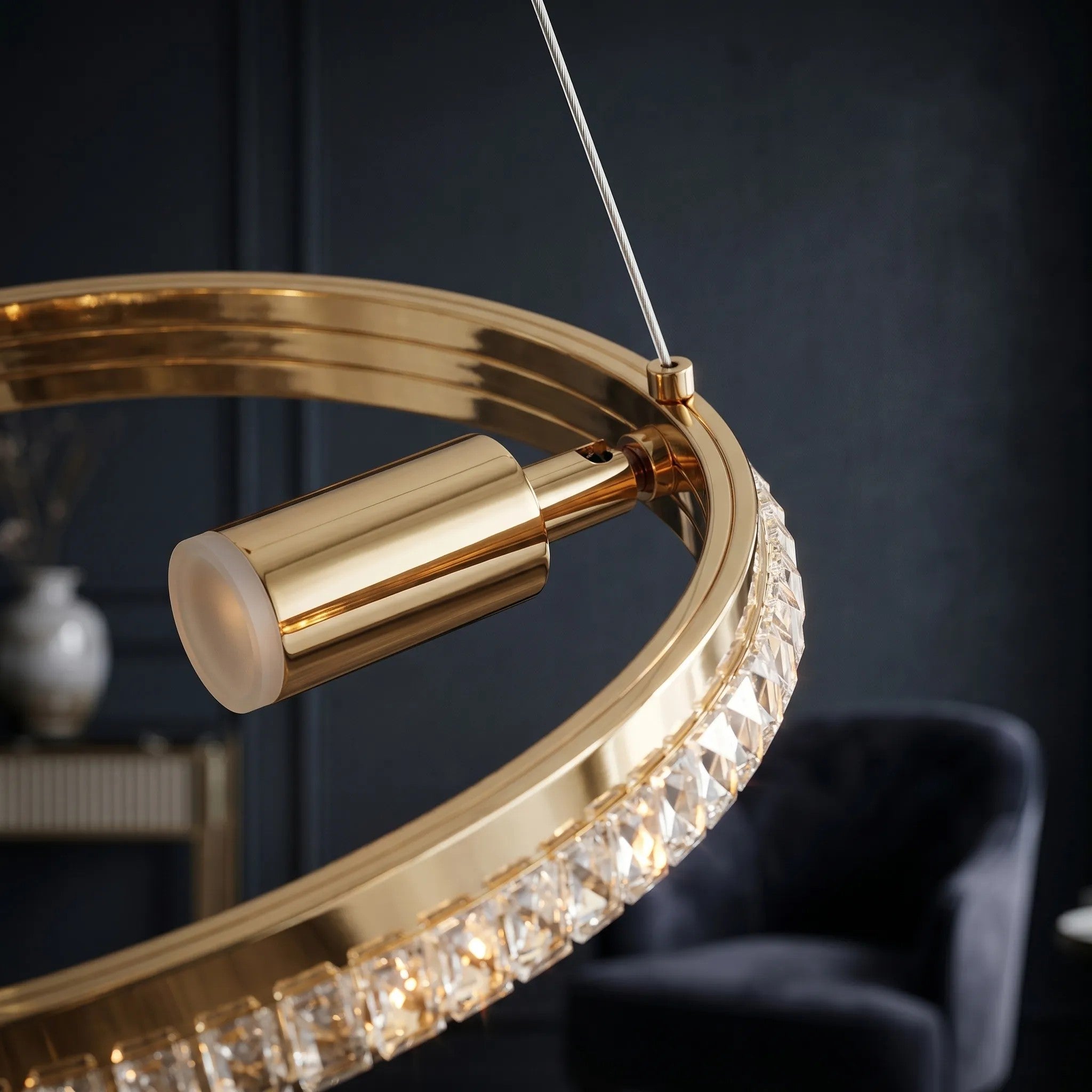 LAMPA SUFITOWA WISZĄCA LED G158-CP ZŁOTA 6
