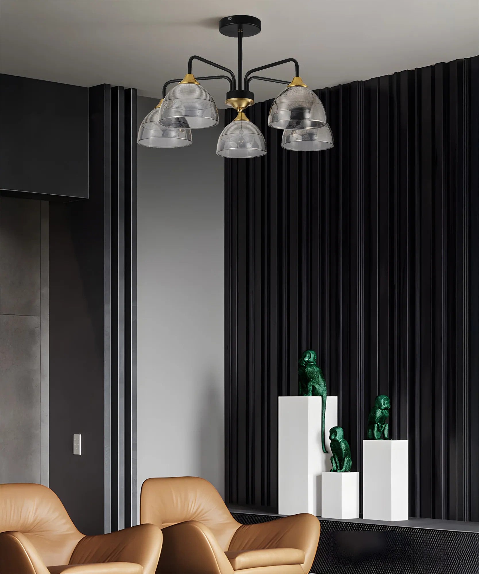 LAMPA SUFITOWA WISZĄCA G085-5C Czarna Lustrzana 6
