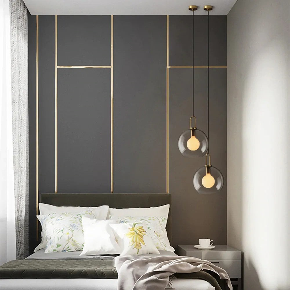 Lampa Sufitowa Wisząca Szklana Kula 20cm APP629-1CP 6