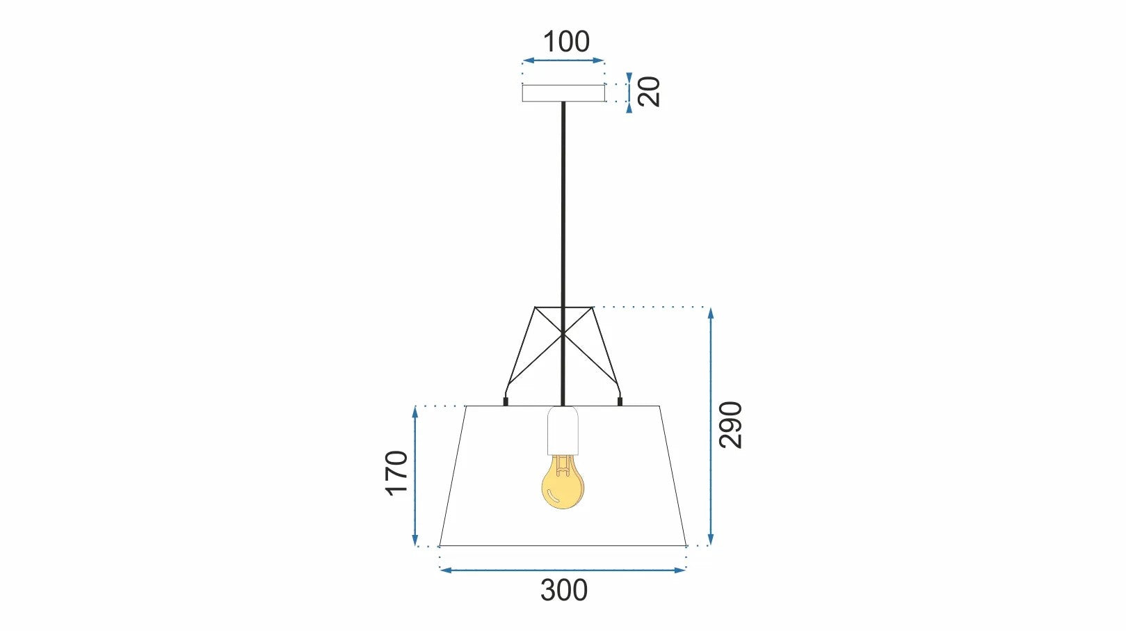 Lampa Sufitowa Wisząca Metalowa APP423-1CP Biała 6