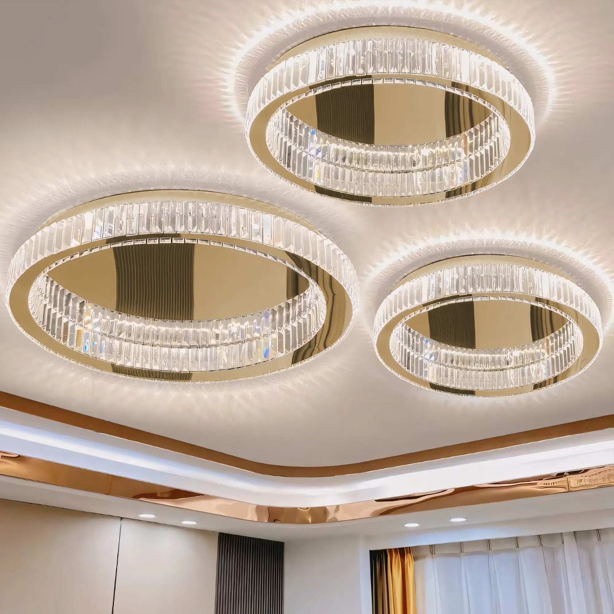 LAMPA KRYSZTAŁOWA PLAFON APP1723-C 60cm ZŁOTA 6