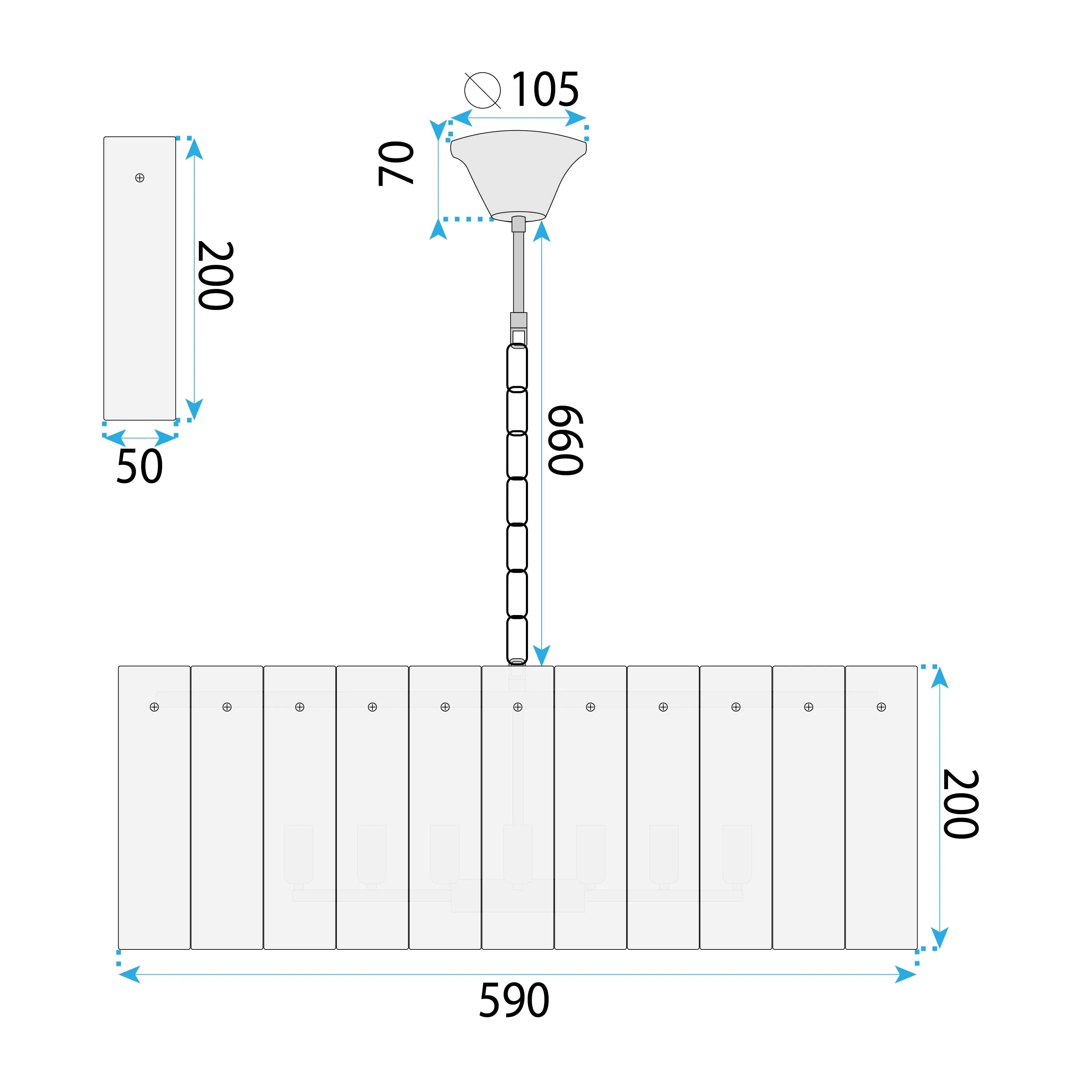 Lampa Wisząca Z Kryształami APP1779-CP 60CM ZŁOTA 6