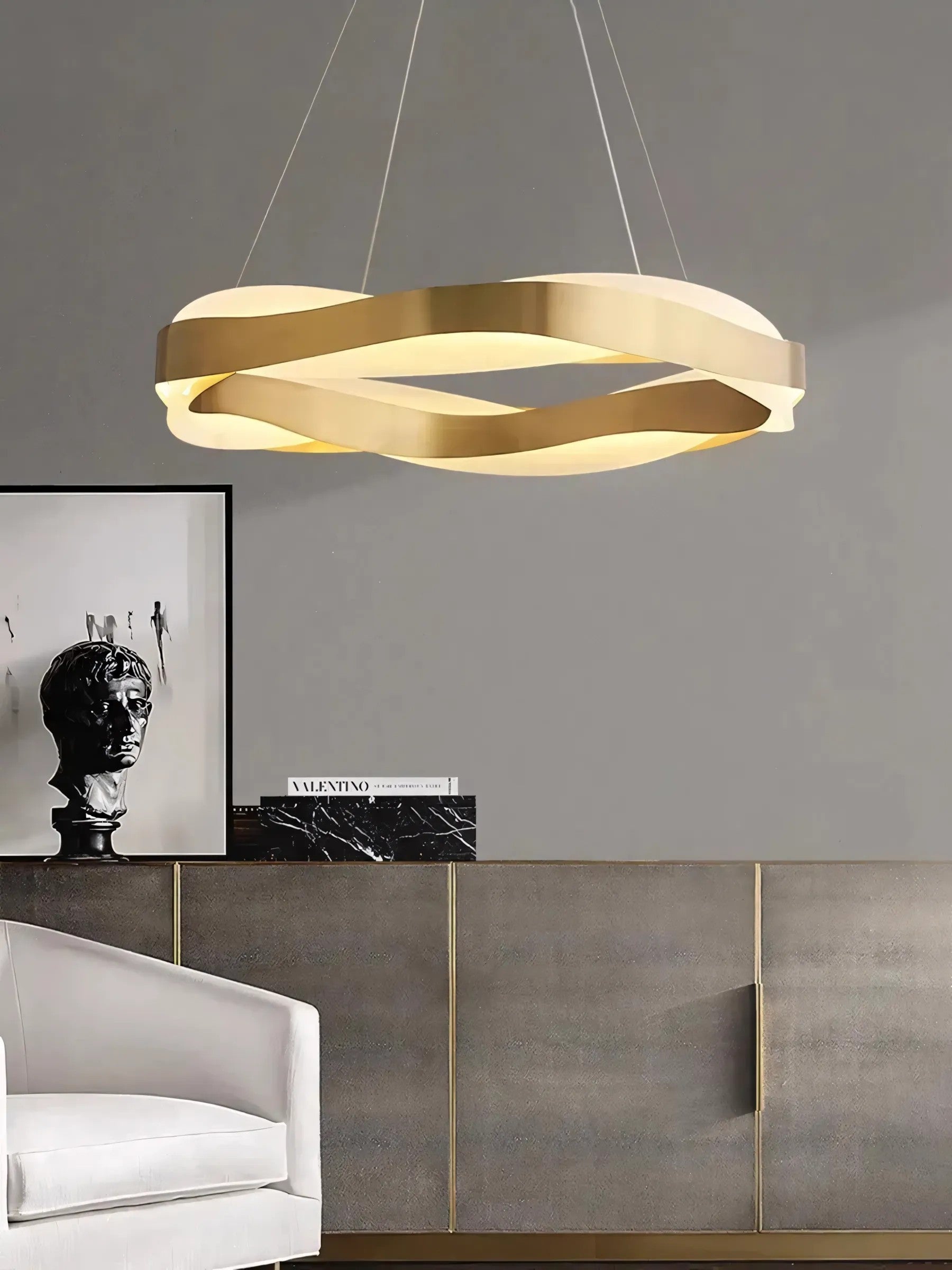 Lampa Wisząca LED APP1802-CP Złota Szczotkowana + Pilot 6