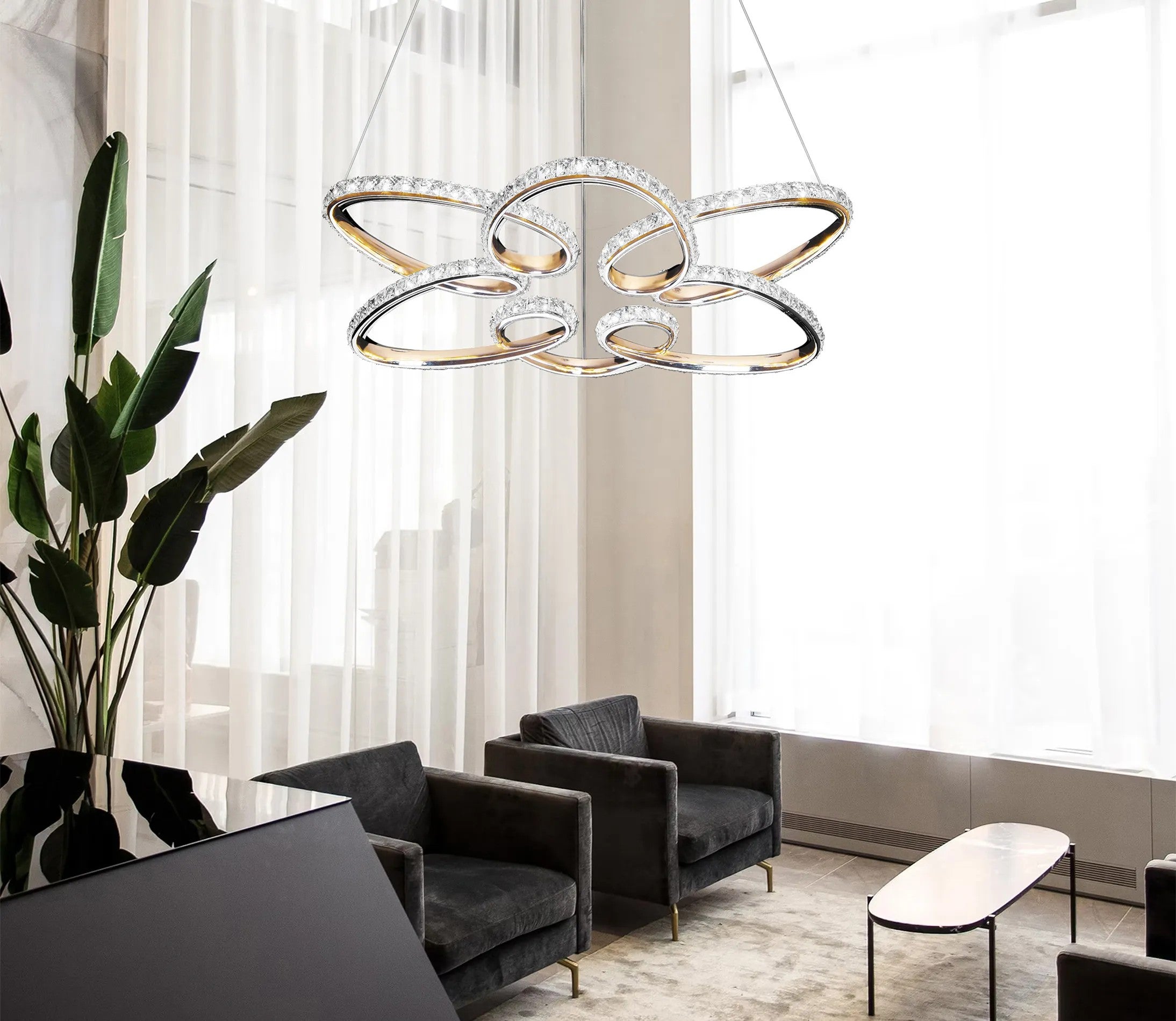 LAMPA WISZĄCA LED G001-CP ZŁOTA 6