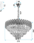Lampa Wisząca Z Kryształami G060-CP 60CM 6