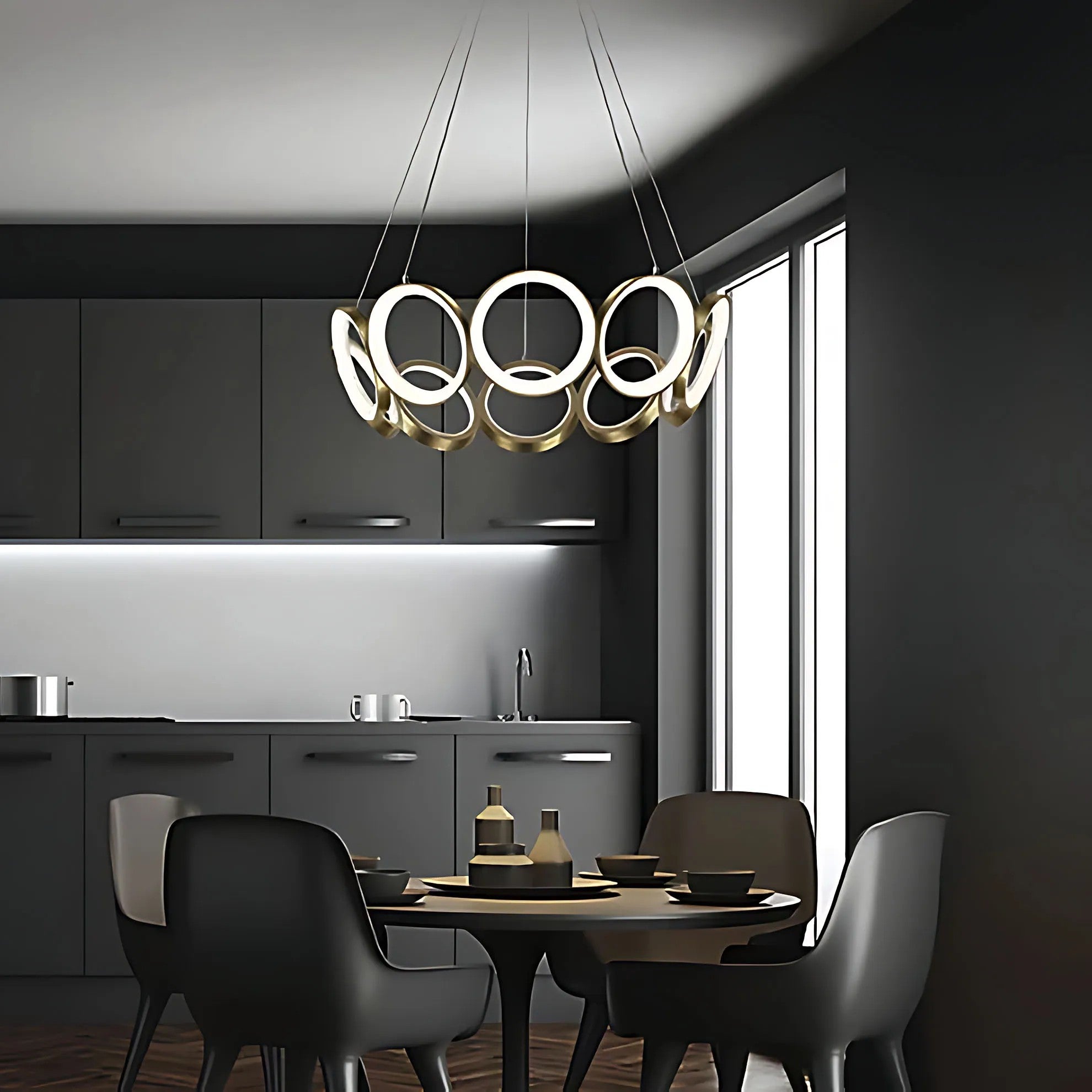 LAMPA WISZĄCA LED APP1800-CP ZŁOTA SZCZOTKOWANA 6