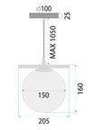 ZŁOTA LAMPA WISZĄCA BIAŁA KULA APP1667-1CP 6